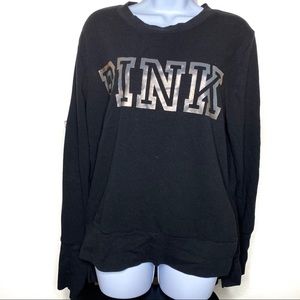 PINK Victoria Secret Black Iridescent Pullover